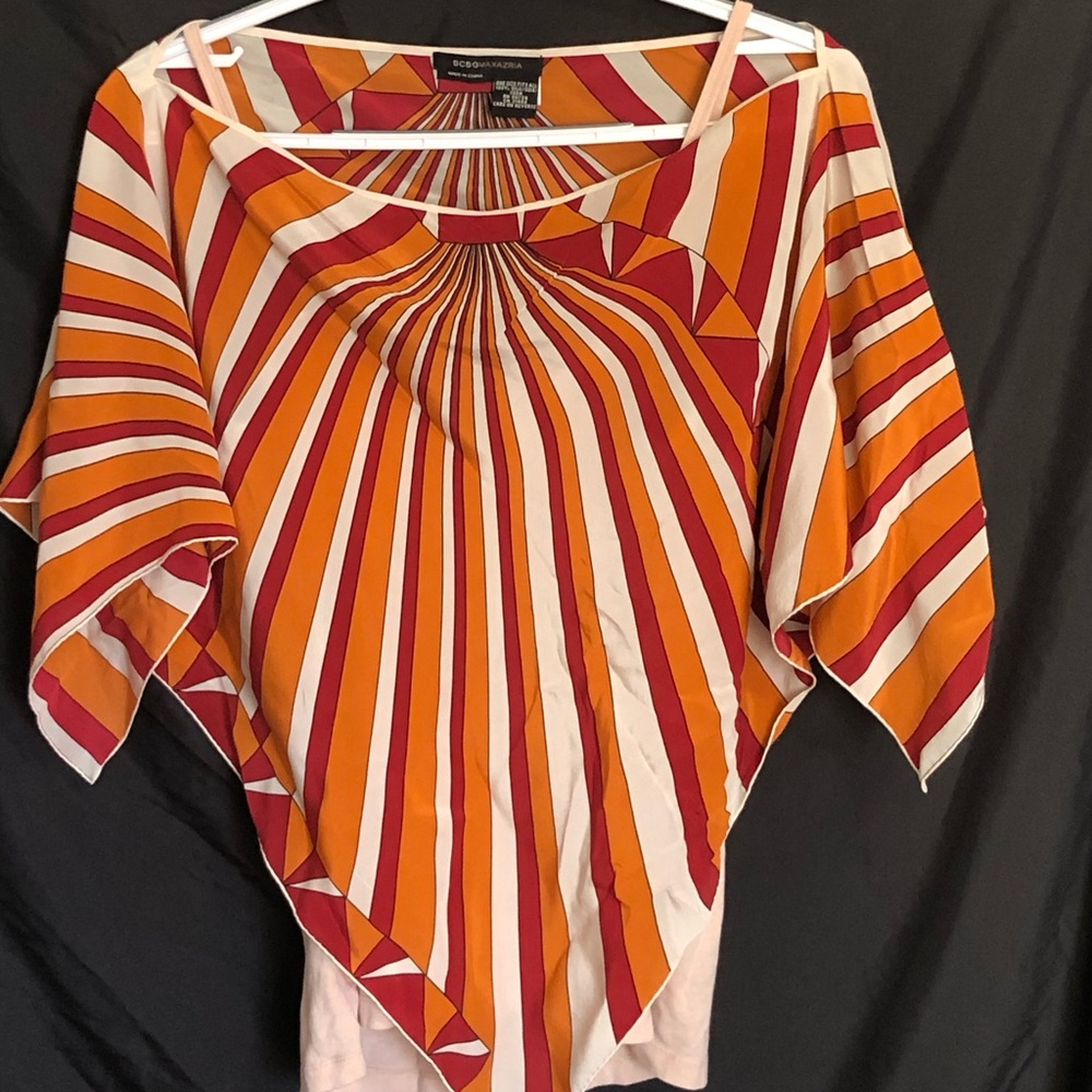 BCBG 100% silk multi colored cami cover. One size fits all